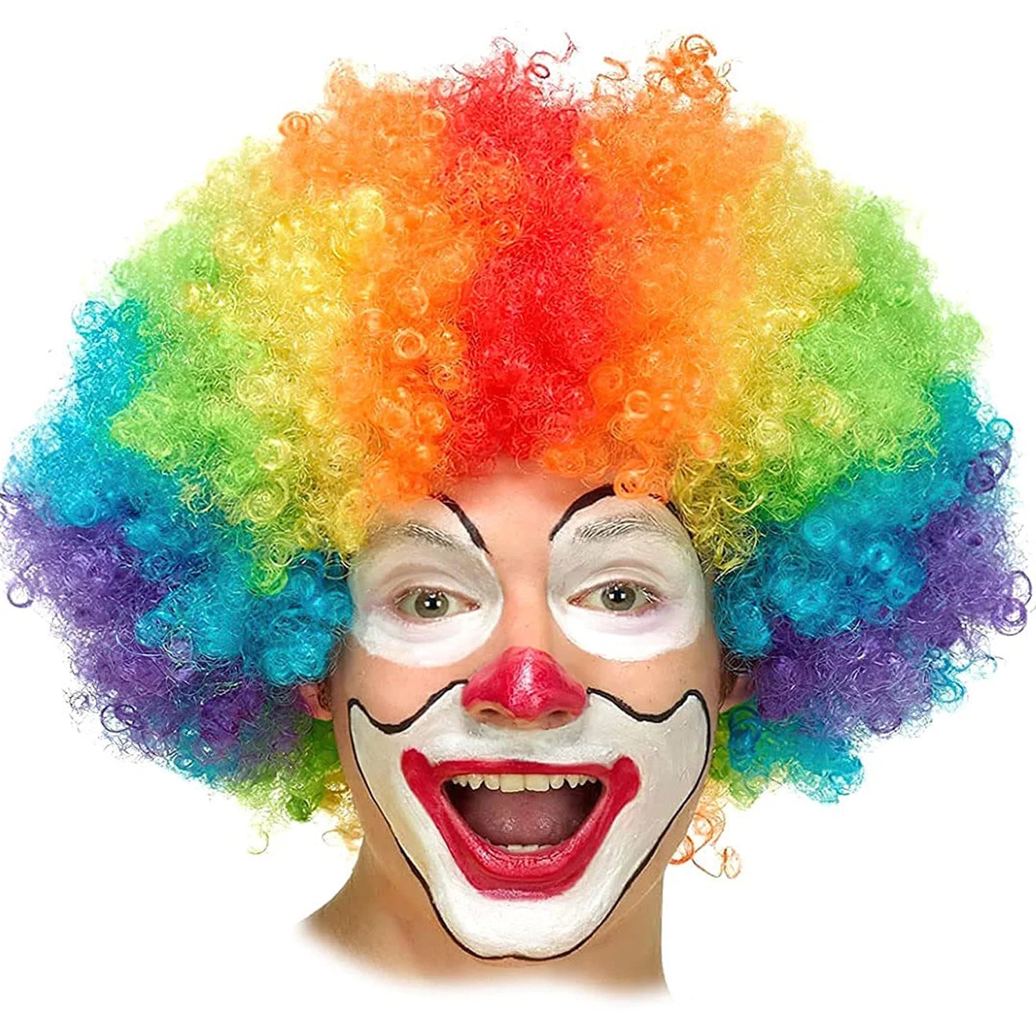 Rainbow Afro Clown Wig