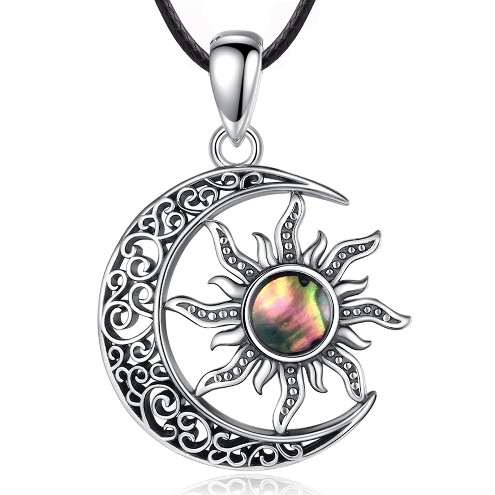 Sterling Silver Sun & Moon Necklace