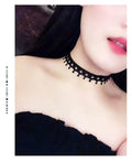 Black Lace Choker with Fabric Tag