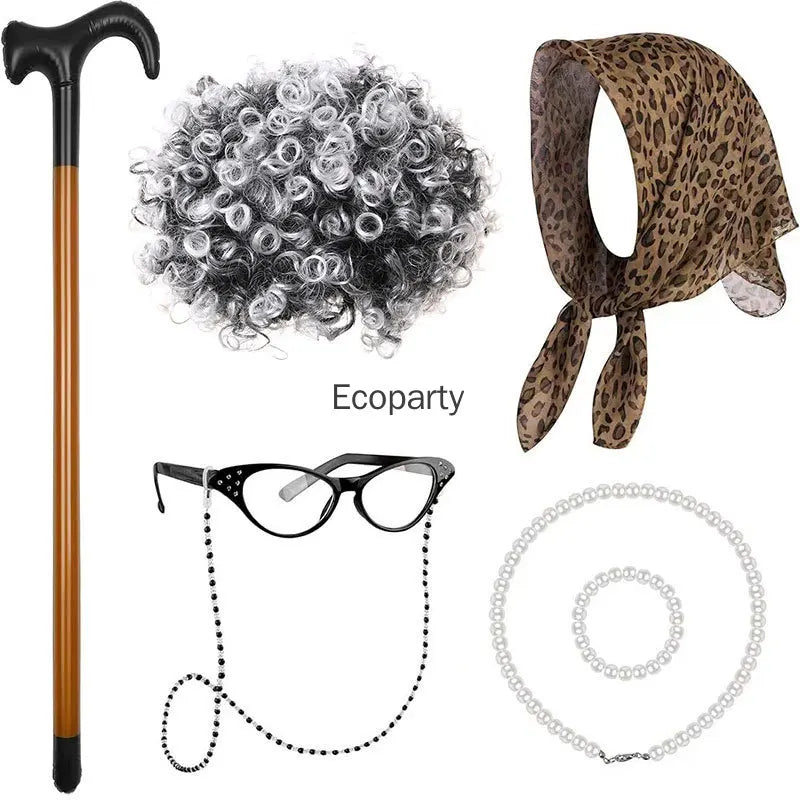 Old Lady Costume Accessory Set