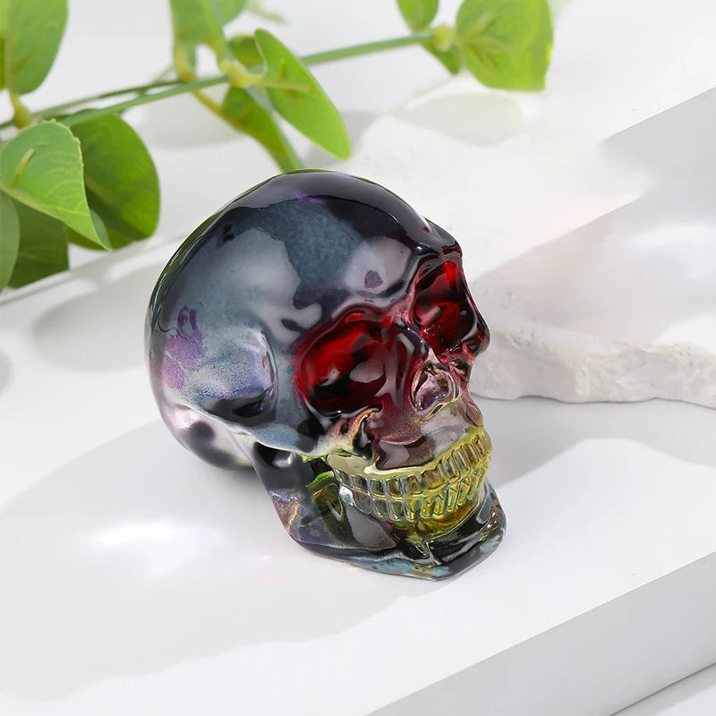 Colorful Crystal Skull Decor