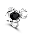Black Crystal Spider Ring