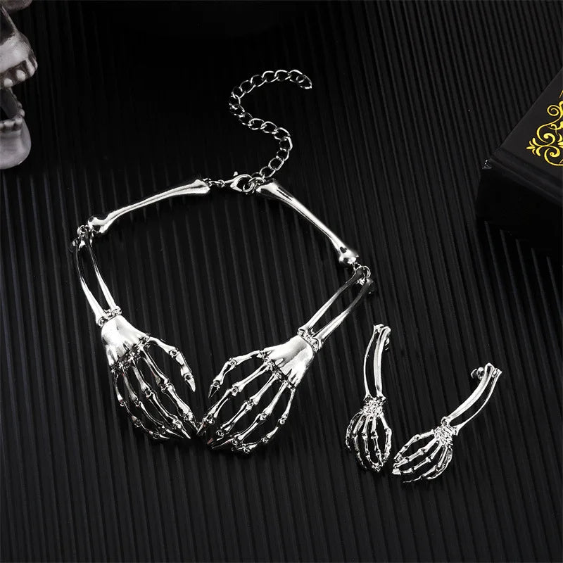 Gothic Skeleton Bone Jewelry Set