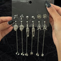 Red Crystal Skull Earring Set