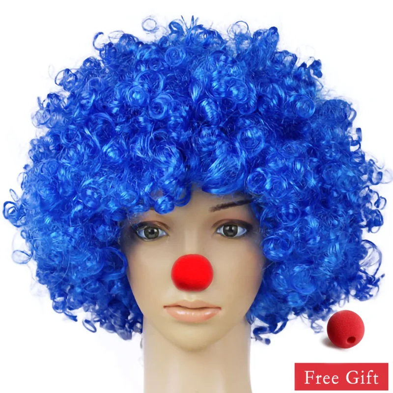 Rainbow Afro Clown Wig