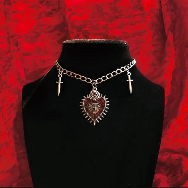 Red Vampire Bat Necklace
