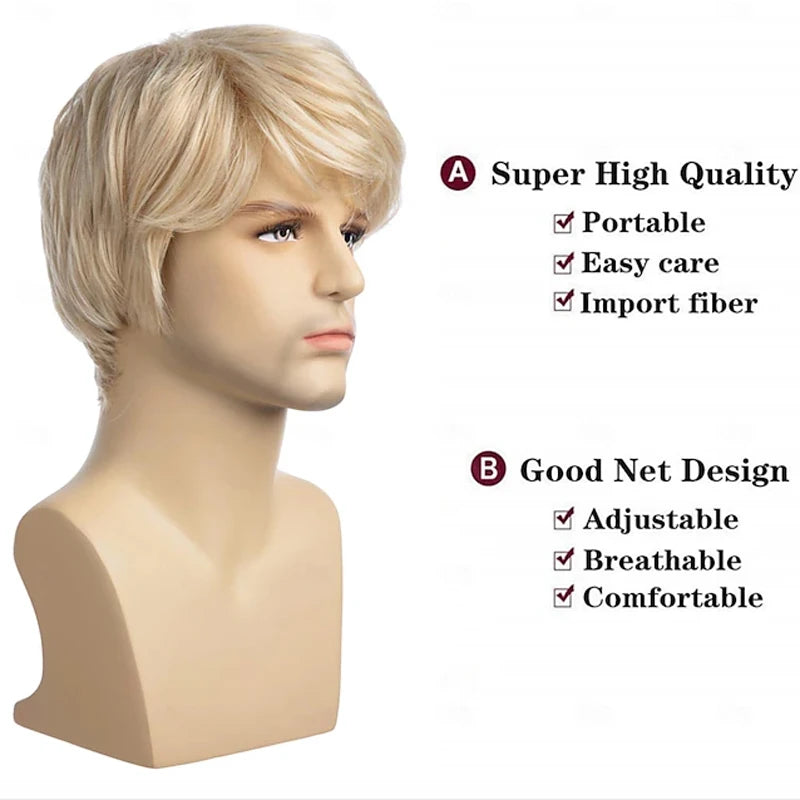Men's Short Blonde Wig