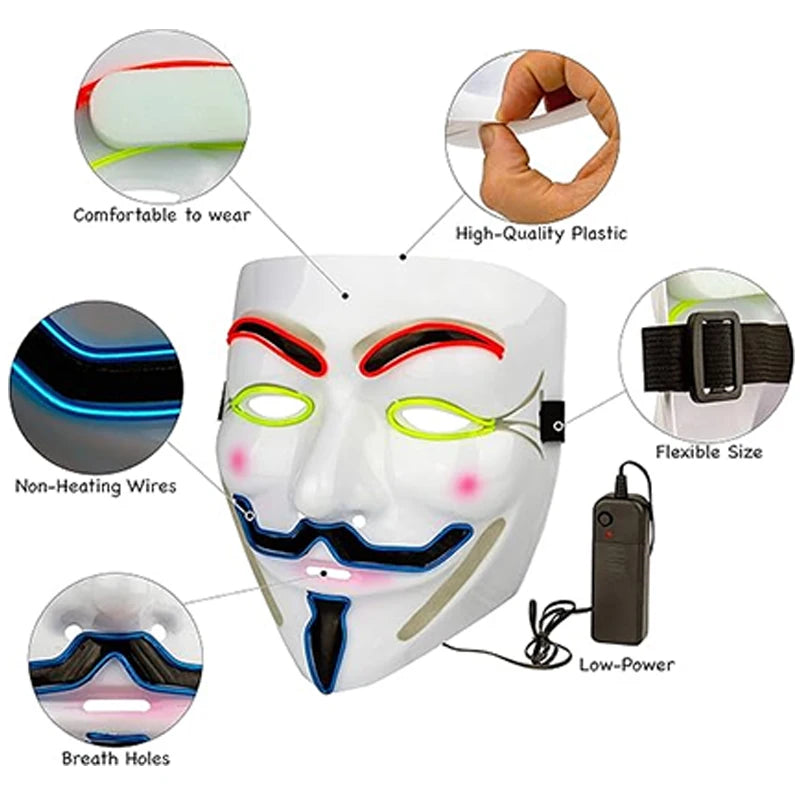 LED Hacker Vendetta Mask