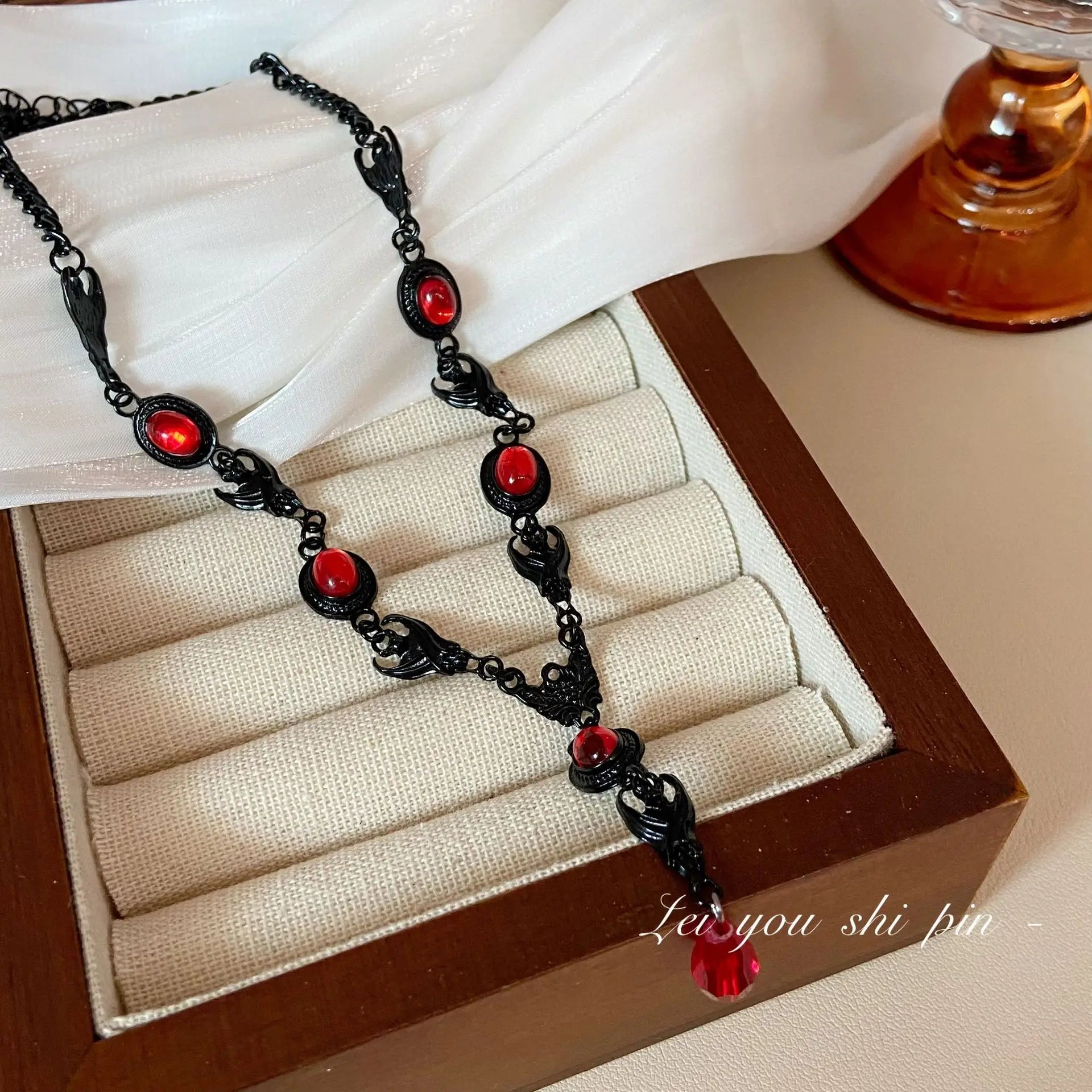 Blood Drop Bat Necklace