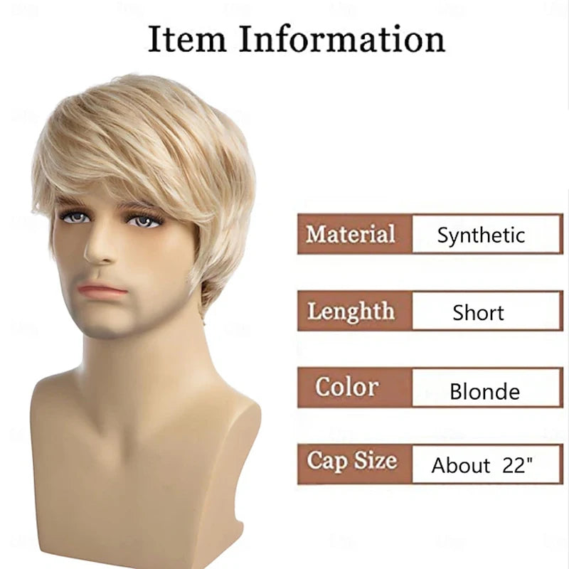 Men's Short Blonde Wig