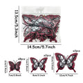 Blood Rose Butterfly 3D Wall Stickers (12pc)