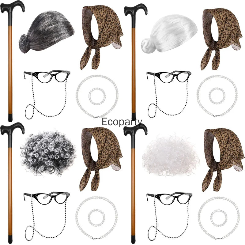 Old Lady Costume Accessory Set