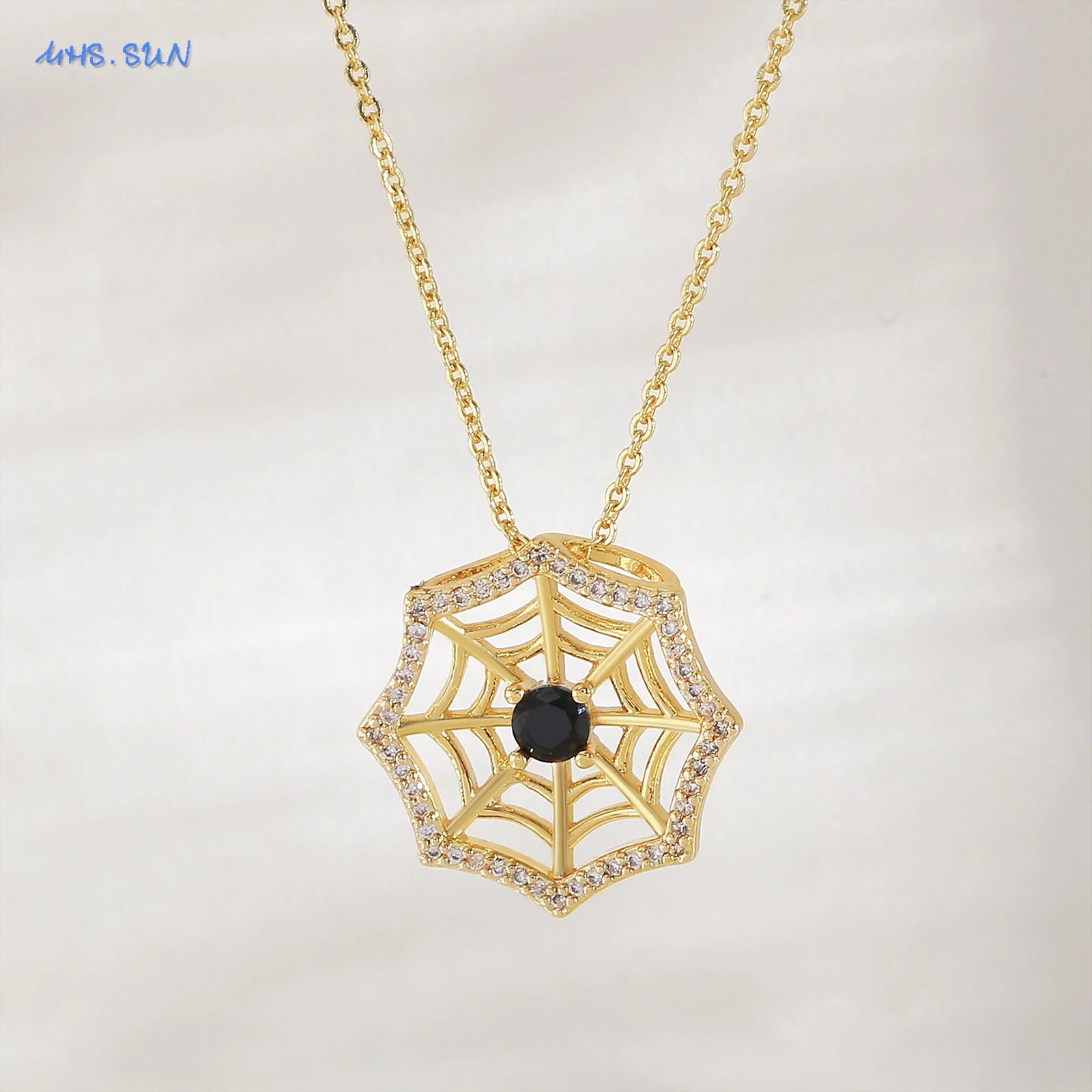 Gold Spider Web Necklace