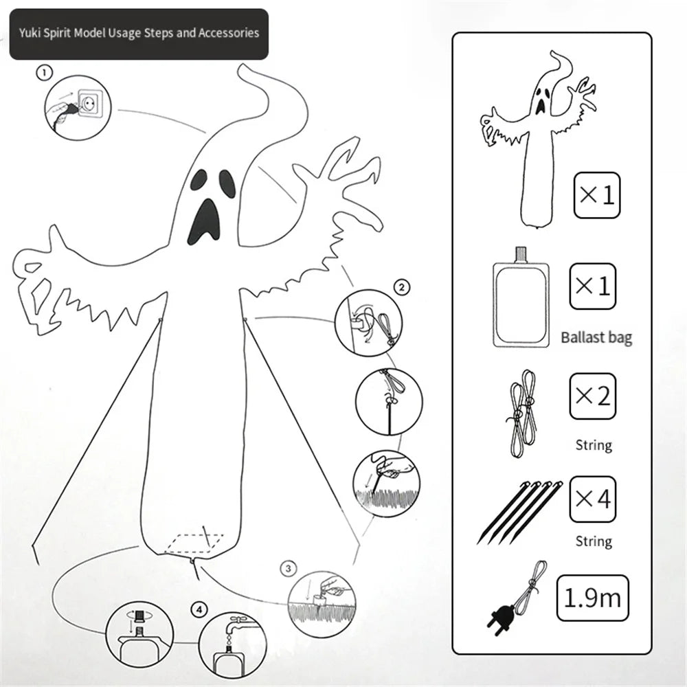 LED Light-Up Inflatable Ghost