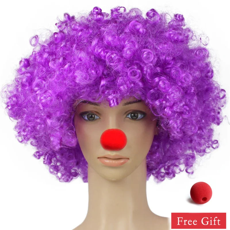 Rainbow Afro Clown Wig