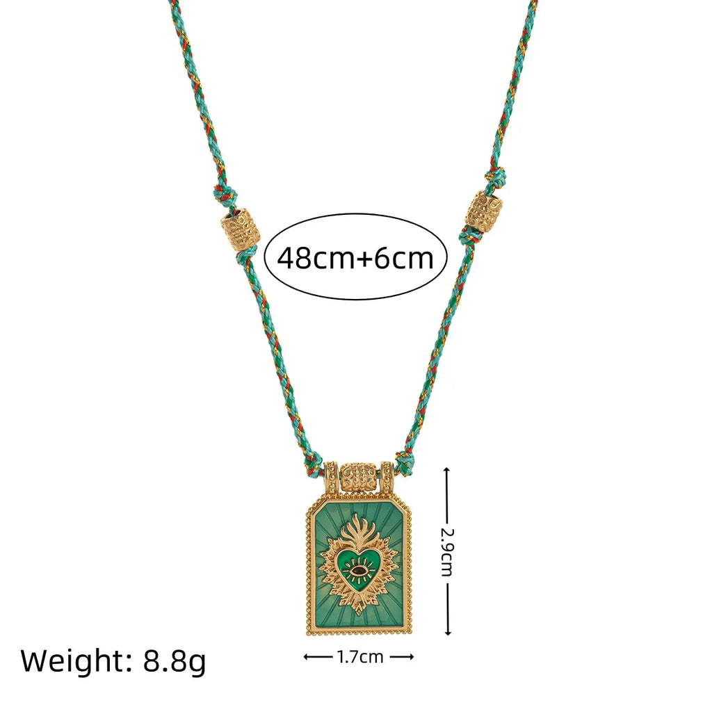 Gold Tarot Card Pendant Necklace