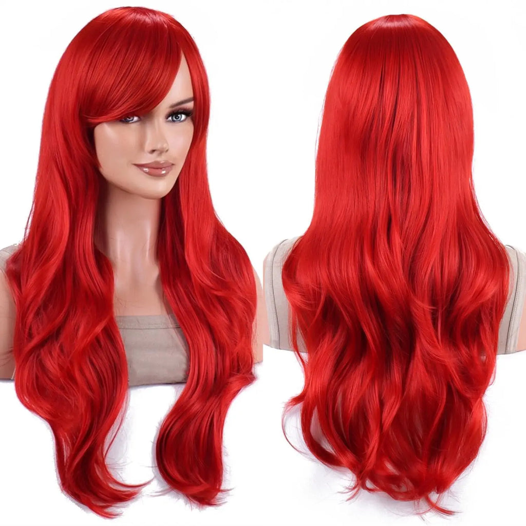 Long Red Curly Mermaid Wig