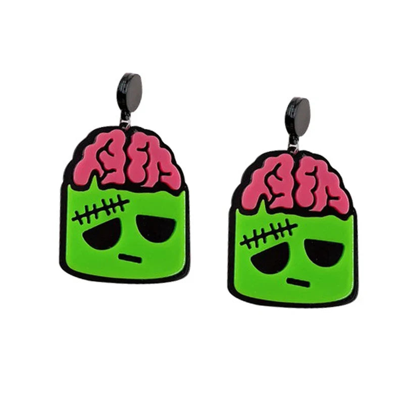 Zombie Head Earrings