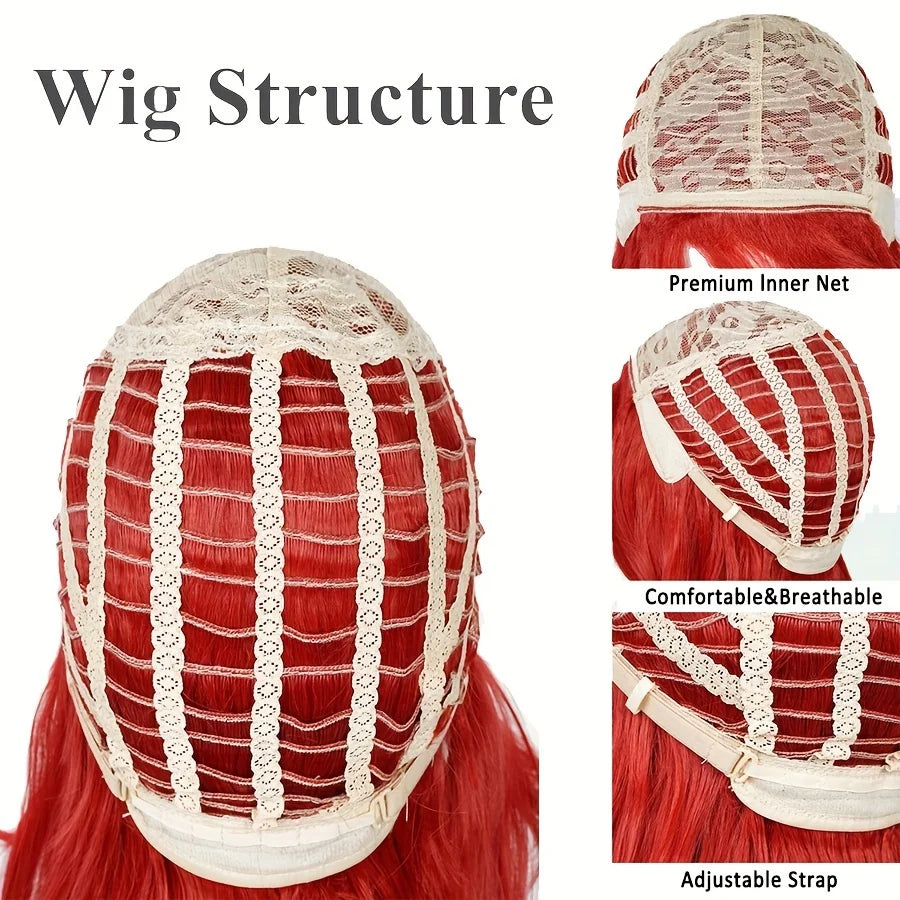 Long Curly Red Mermaid Wig