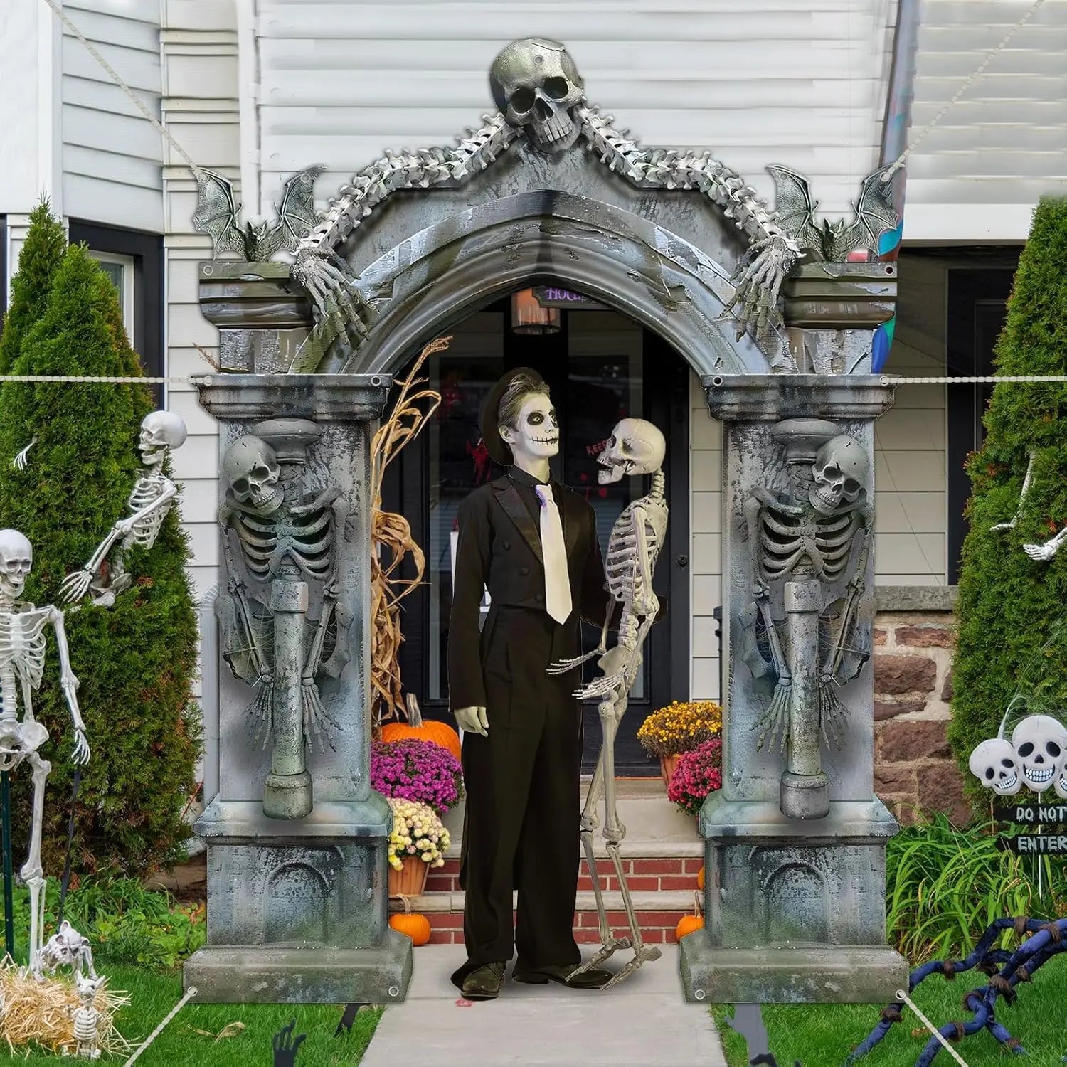 Skeleton Party Door Banner & Photo Booth Props