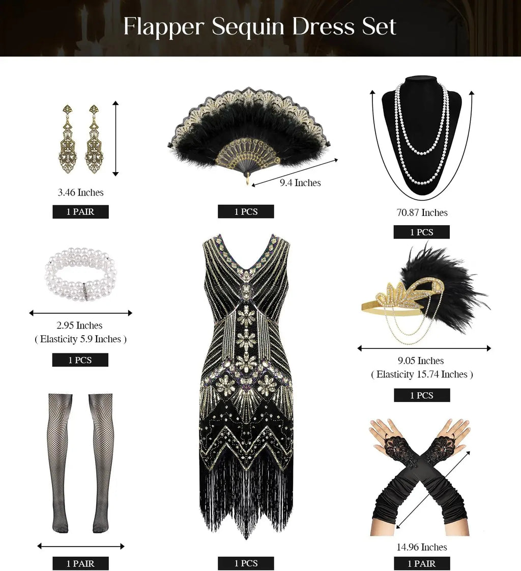 Fringed Sequin Flapper Dress
