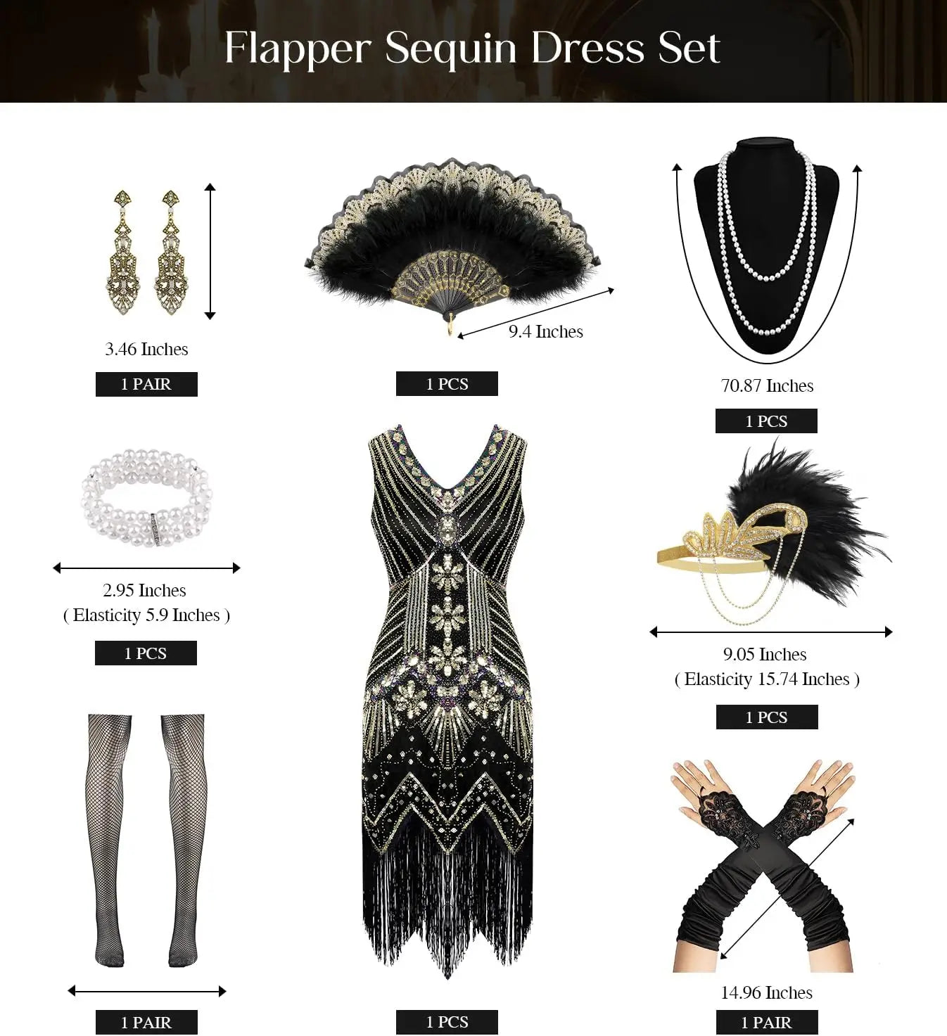 Fringed Sequin Flapper Dress