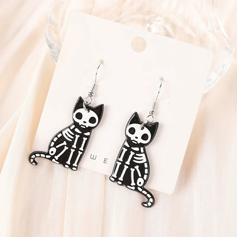 Acrylic Skull Drop Earrings