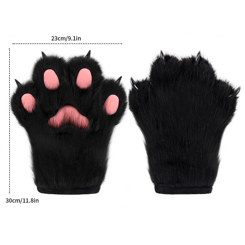 Plush Animal Claw Gloves