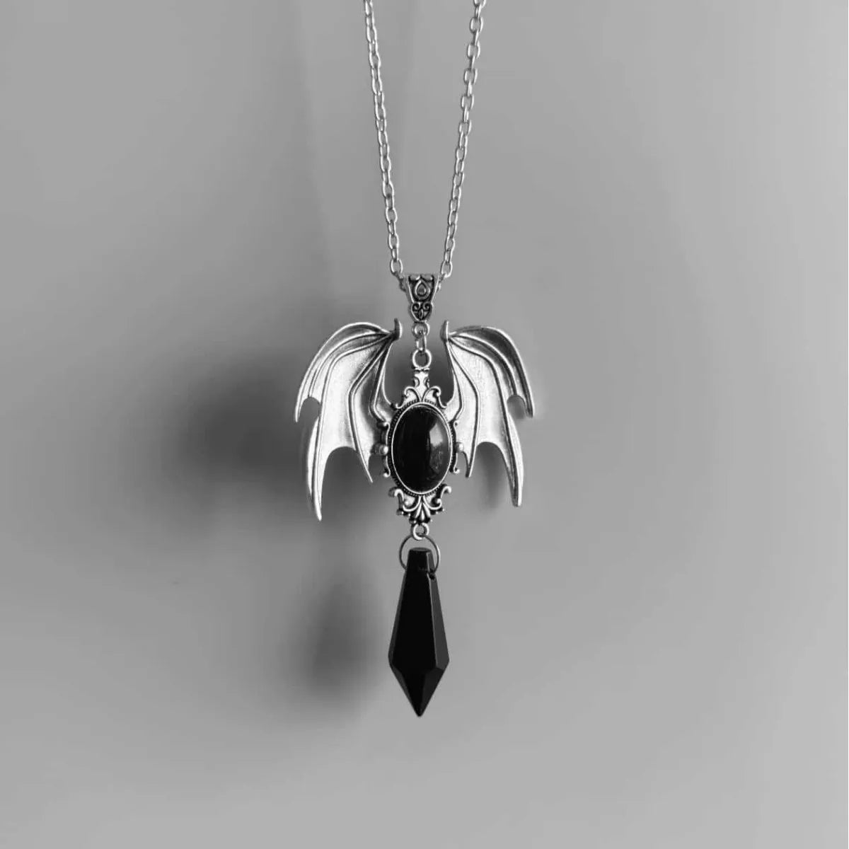 Vampire Bat Cameo Necklace