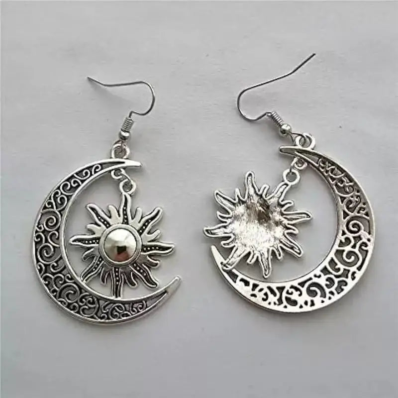 Moon & Sun Pentagram Earrings