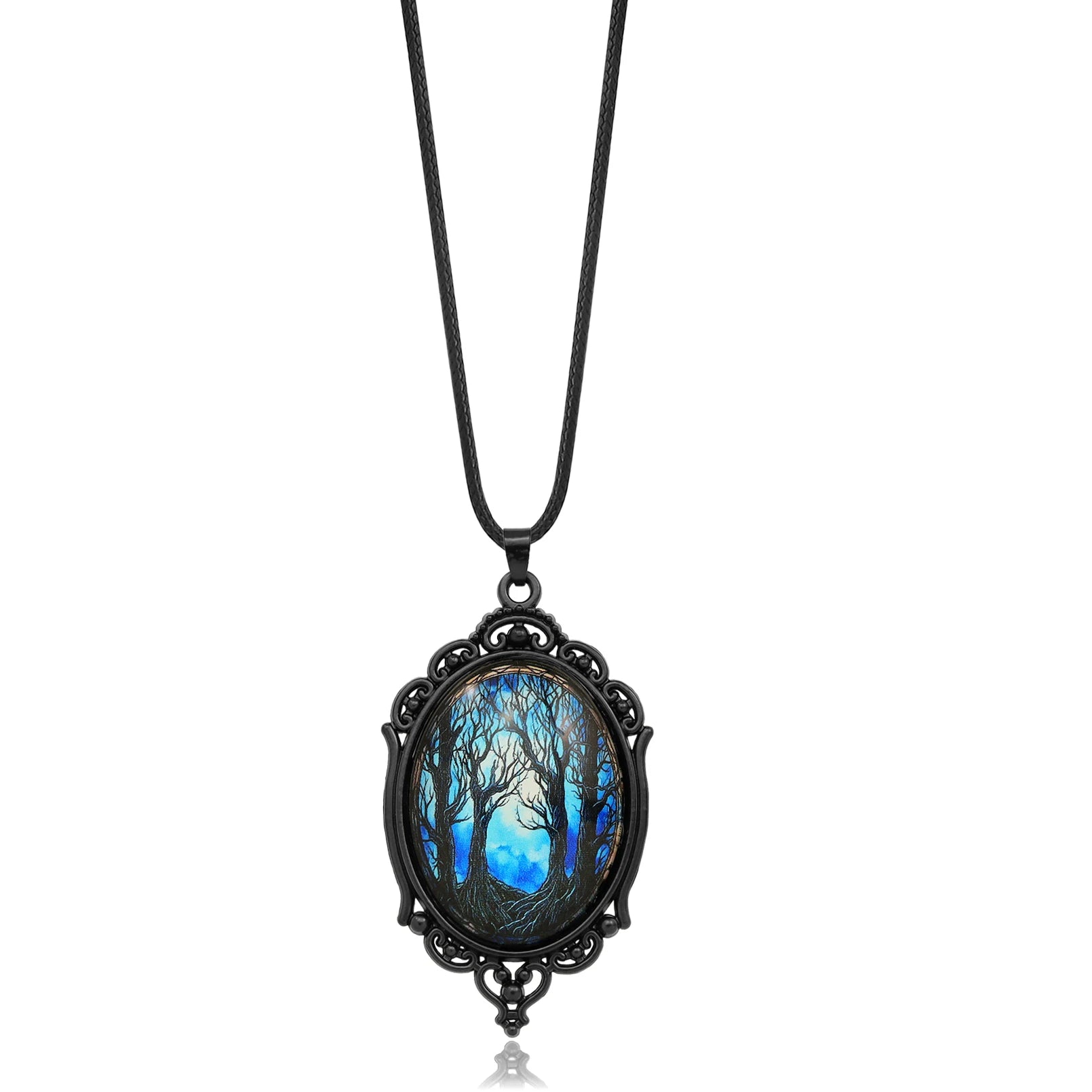 Raven Cross Glass Pendant