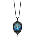 Blue Tree Glass Pendant Necklace