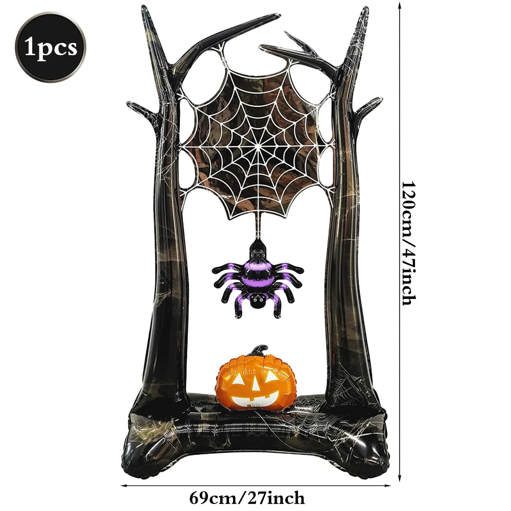Foil Balloon Set — Pumpkin, Ghost, Bat, Dead Tree
