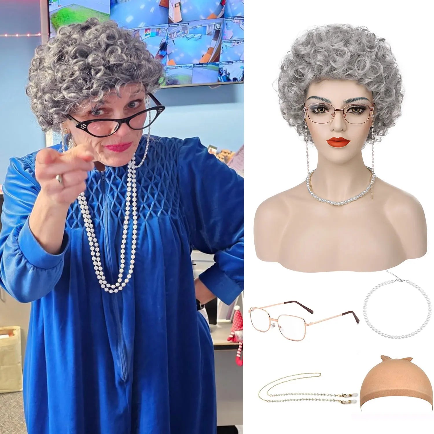 Gray Old Lady Wig