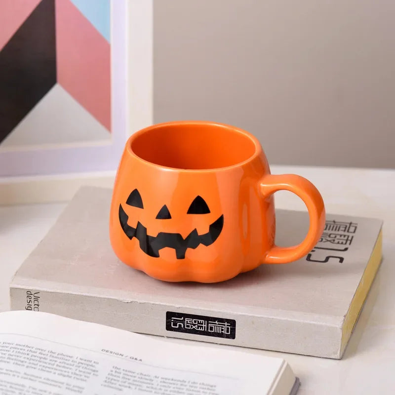 Pumpkin-Shaped Ceramic Mug