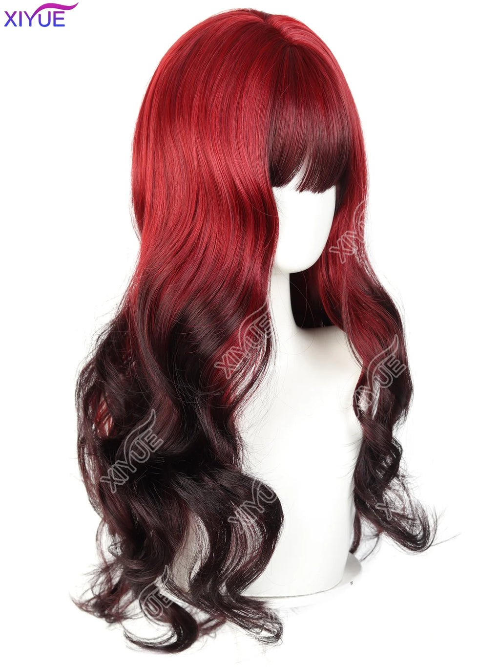 Red-Black Ombre Wavy Wig