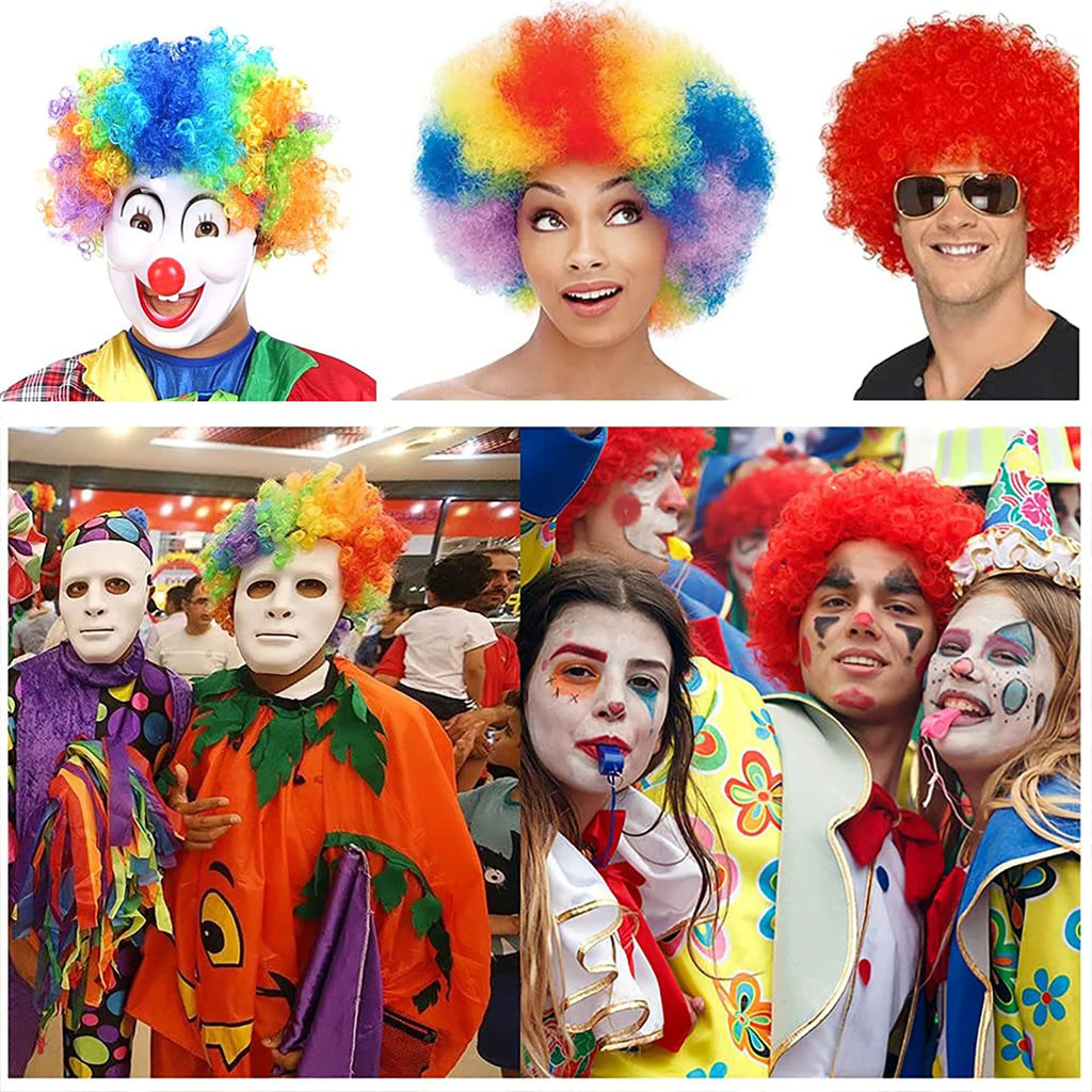 Rainbow Afro Clown Wig