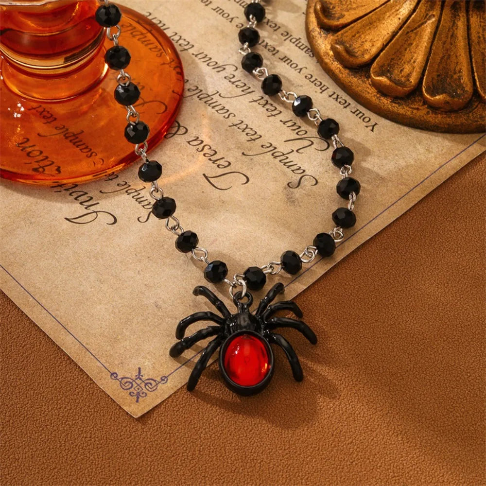 Spider Crystal Beaded Necklace