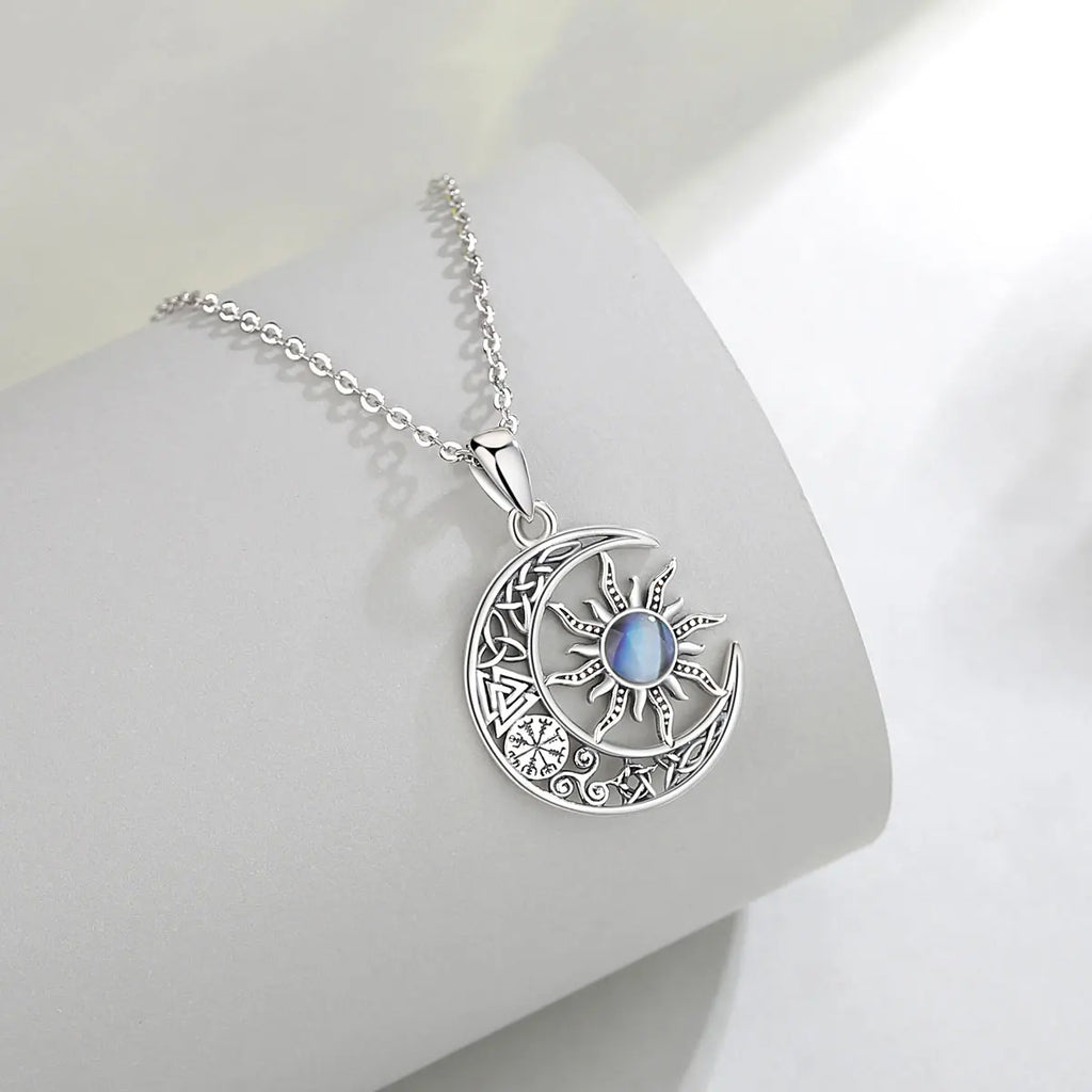 Sterling Silver Sun & Moon Necklace