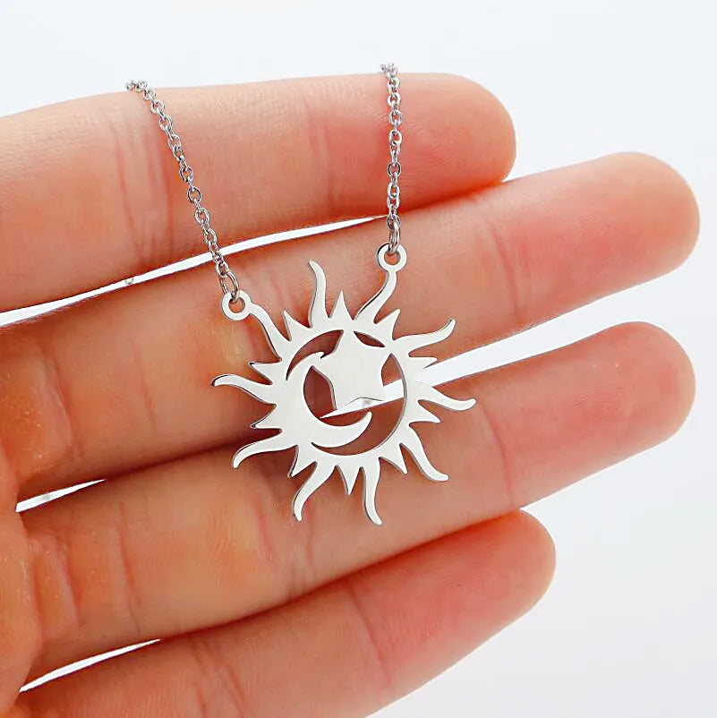 Sun & Moon Pentagram Necklace