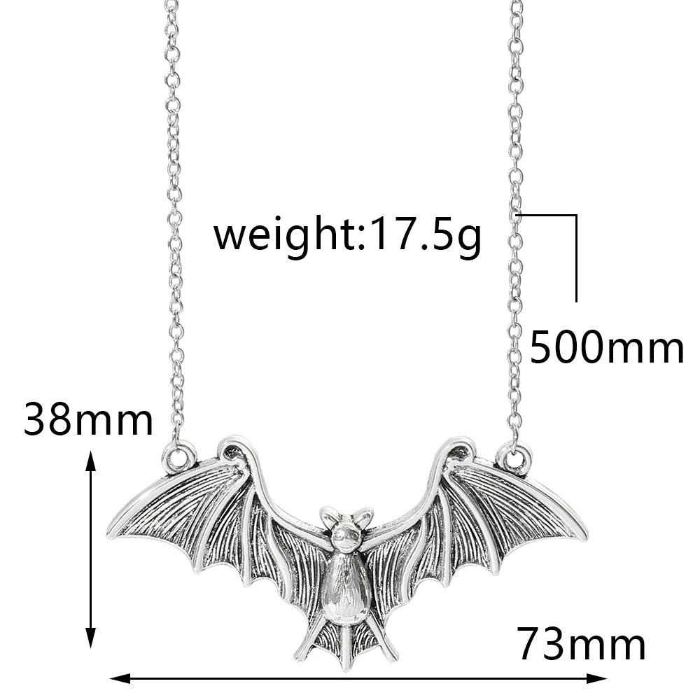 Winged Bat Pendant Necklace