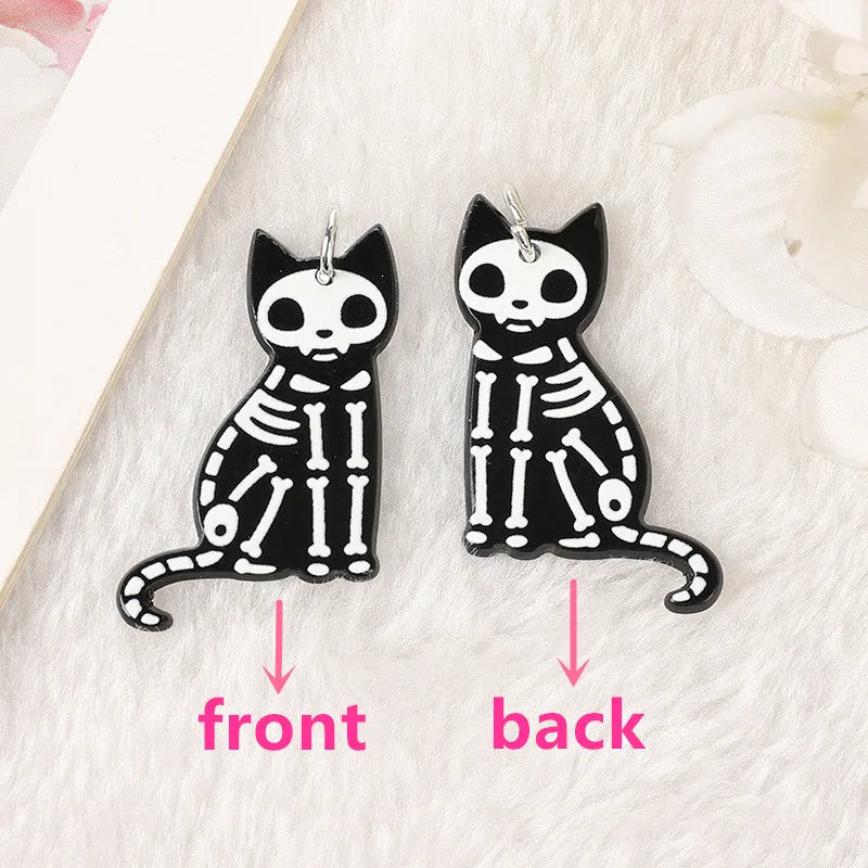 Acrylic Skull Drop Earrings