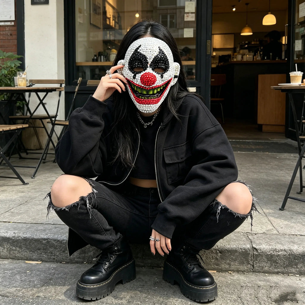 Diamond-Studded Clown Mask