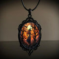 Sunset Witch Glass Pendant Necklace