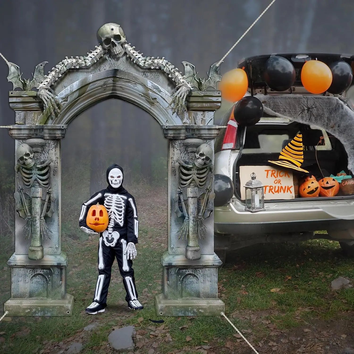 Skeleton Party Door Banner & Photo Booth Props