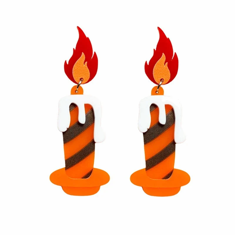Orange Candle Earrings