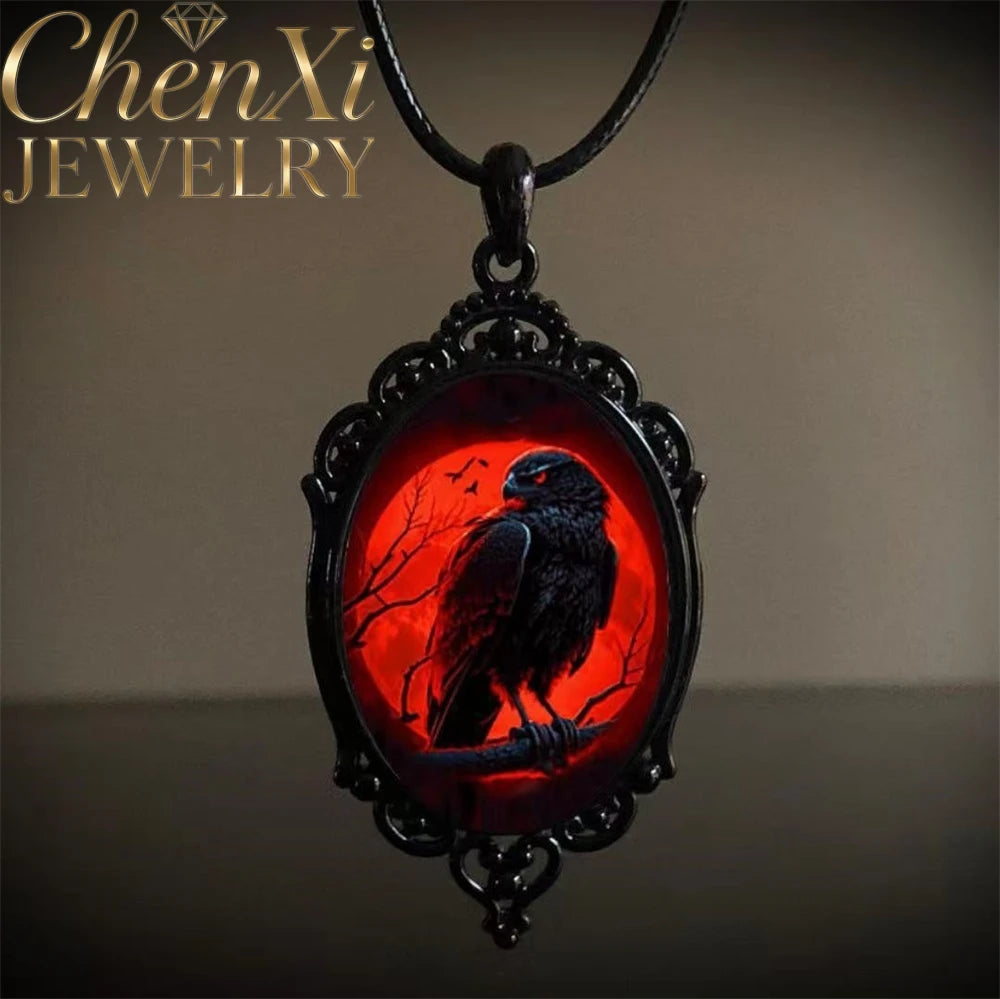 Raven Cross Witch Pendant