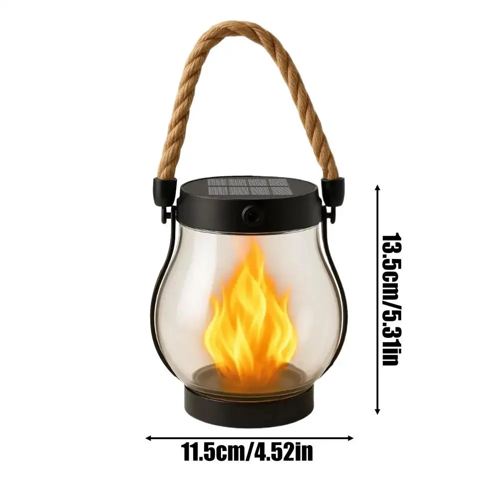 Solar Flame-Effect Hanging Lantern