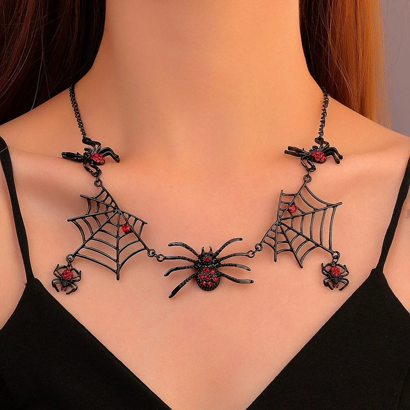 Spider Heart Acrylic Earrings