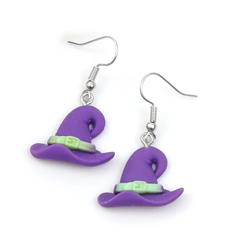 Hip Hop Bat & Pumpkin Earrings